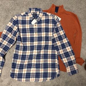 J. Crew Flannel, Club Room Sweater Lot. Medium. Two pieces.